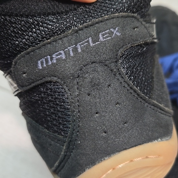 Asics Mens Matflex J306N Black& Blue High-Top Athletic Sneakers Shoes Sz 12